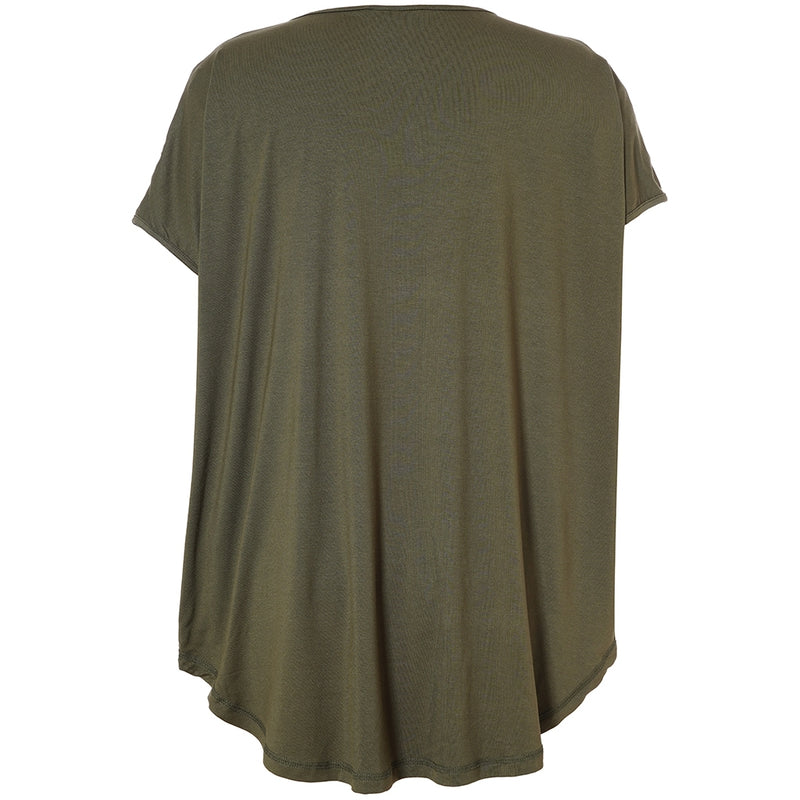 Gitte T-shirt Oliven m/print