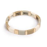 Emaljert armbånd, 20cm, Beige Multi