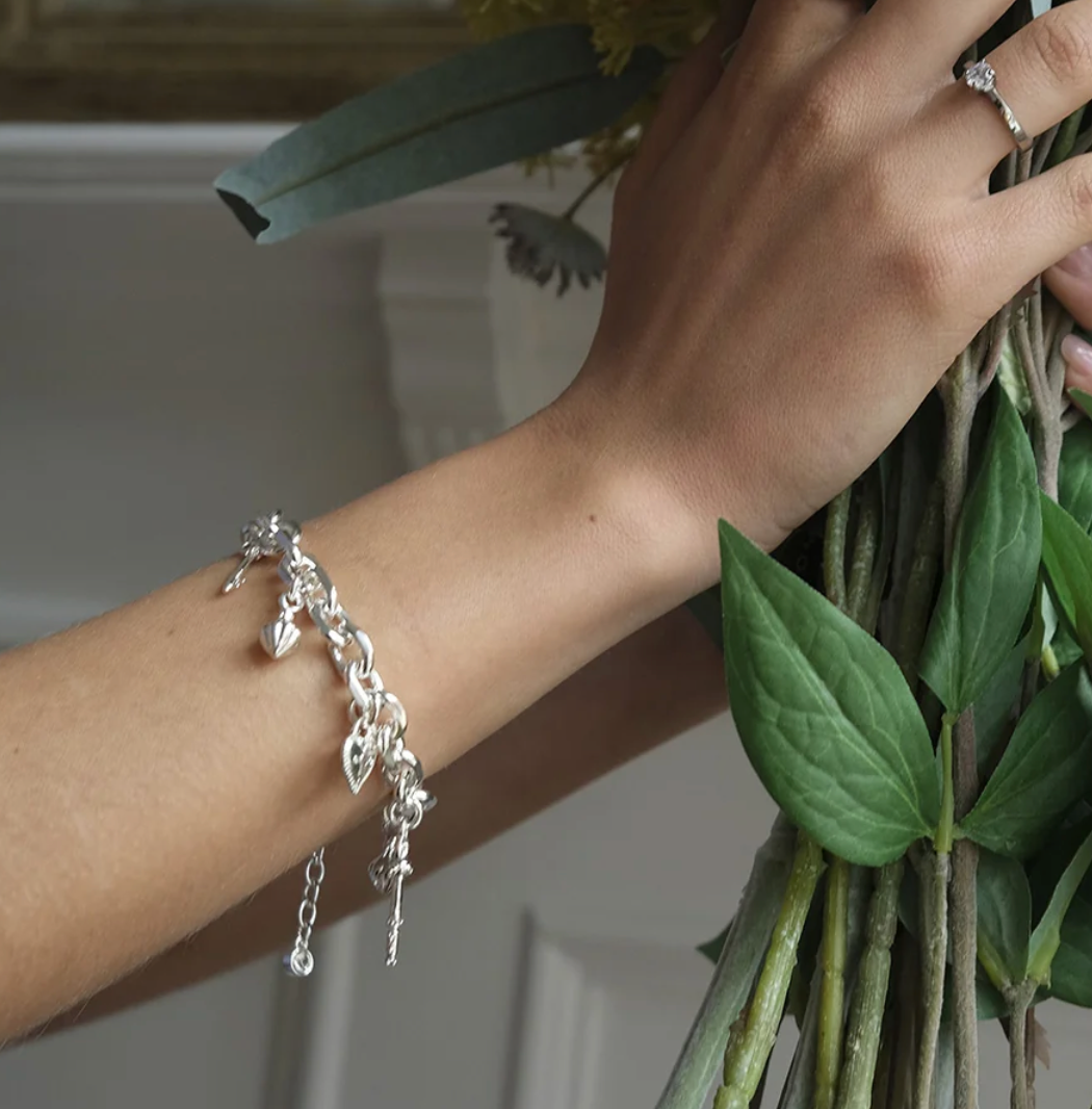 Armbånd med charms, Open My Heart Sølv