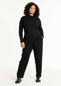 SAngla Rib Turtle neck blouse black