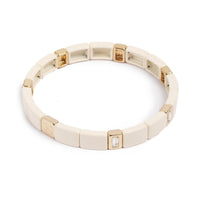 Emaljert armbånd, 20cm, Cream