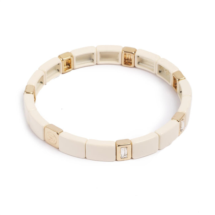 Emaljert armbånd, 20cm, Cream