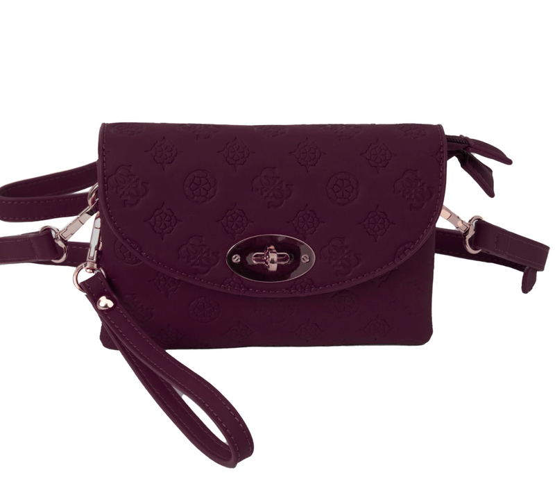 Daniella Clutch m Mønster, Burgunder