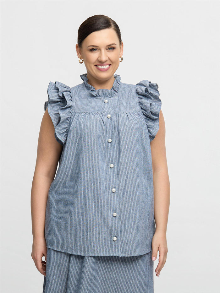 Selma Top Stone Blue