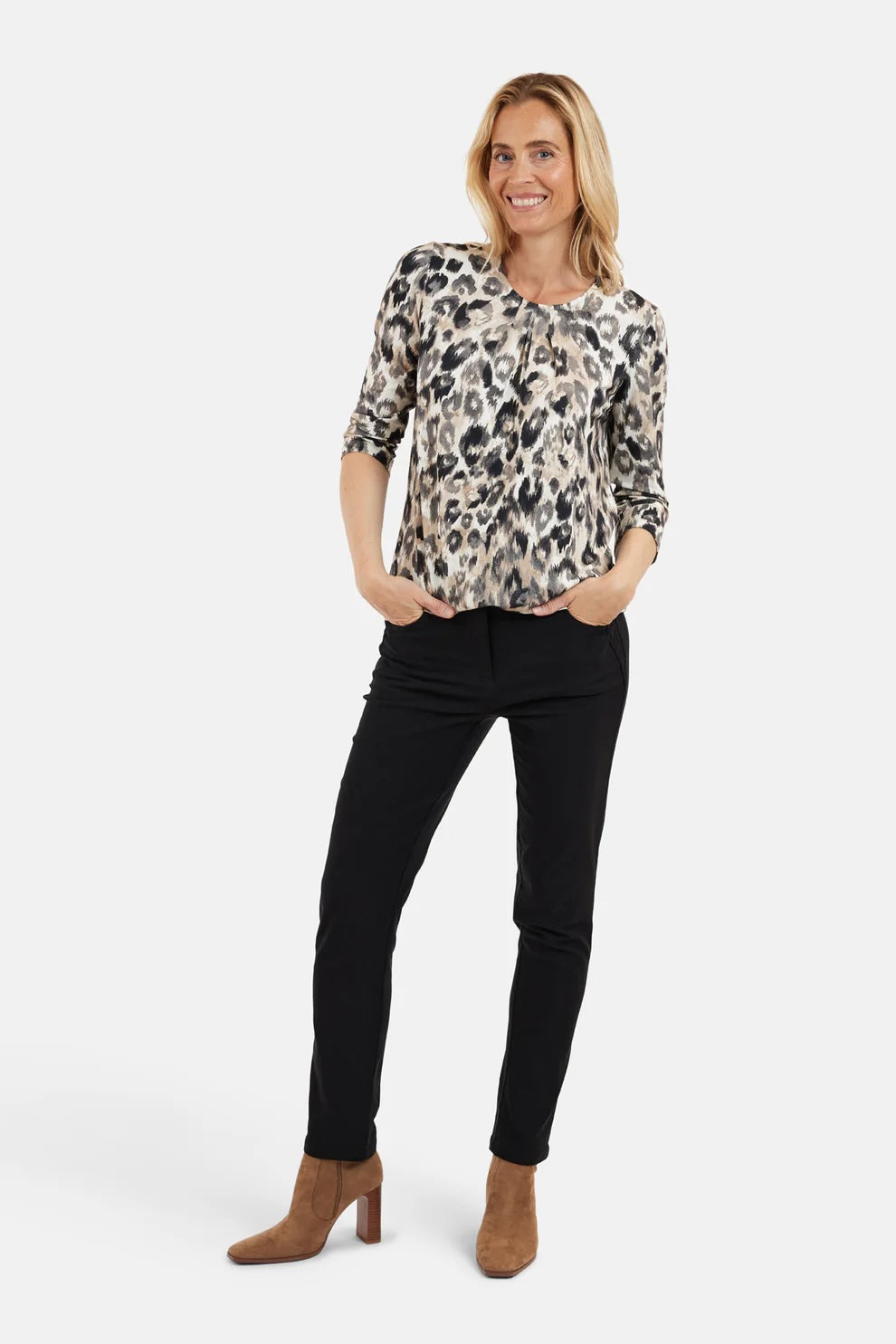 Bluse Anny Beige/Sort