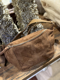 Suede Bumbag Caramel w. Light gold