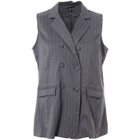 SNaia Vest Grey-White Pinstripe