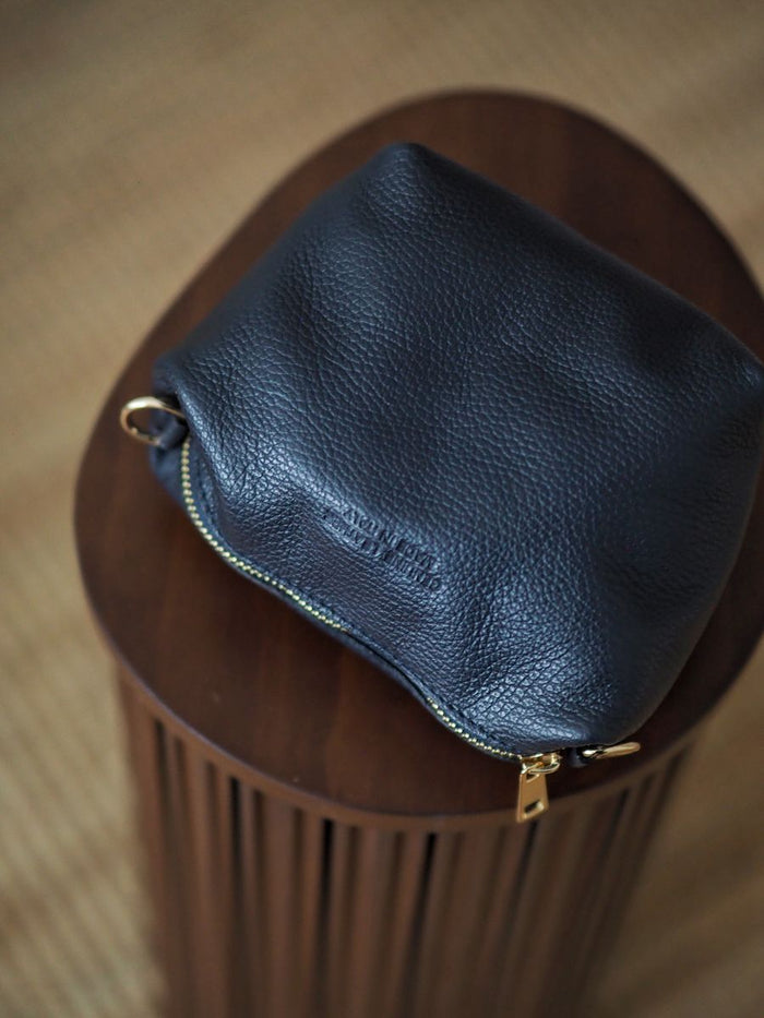 Bøtteveske Glatt Skinn Mørkeblå