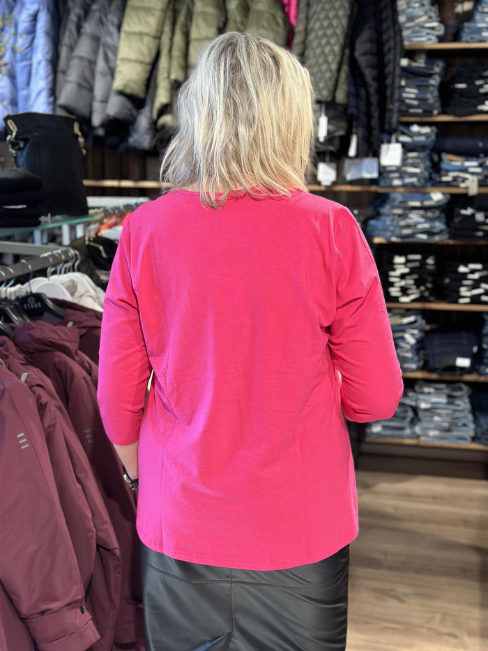 T-skjorte Basic 3/4 erm Pink Peacock