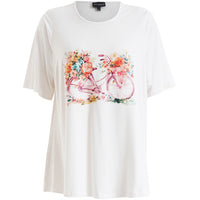 SBella T-Shirt with print White/Rose Bike