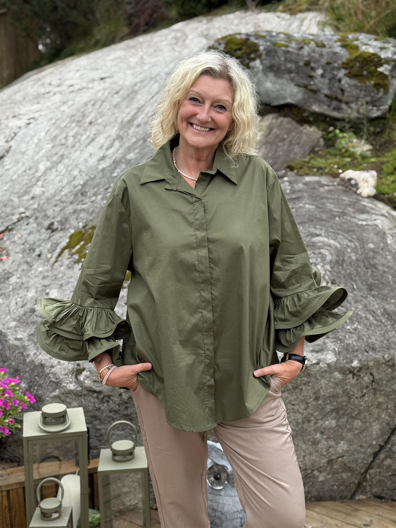 Skjorte Poplin Khaki