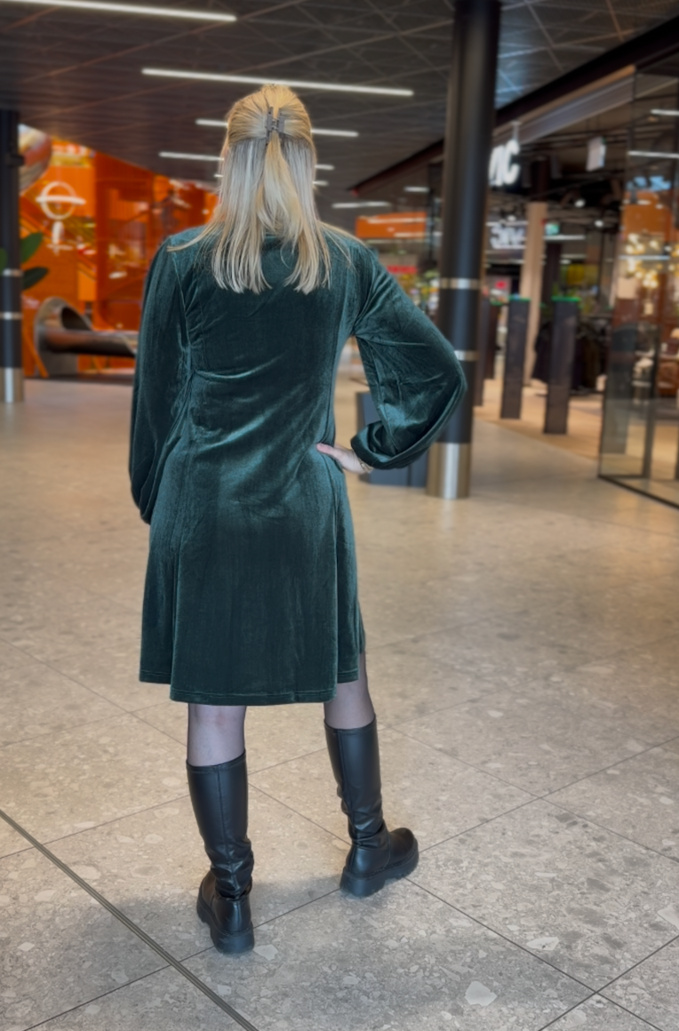 Kjole Velour Mali Grønn