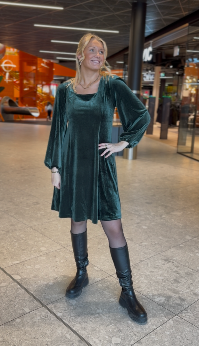 Kjole Velour Mali Grønn