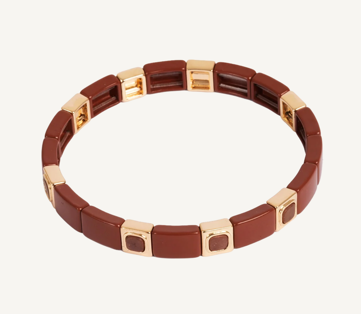 Emaljert armbånd - rusty brown