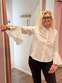 Bluse Plisse Erm - White