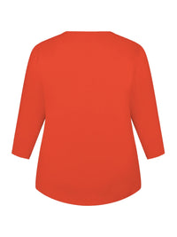 T-skjorte Basic 3/4 erm Mandarin Red