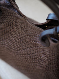 Stor Flettet SkinnVeske Brun