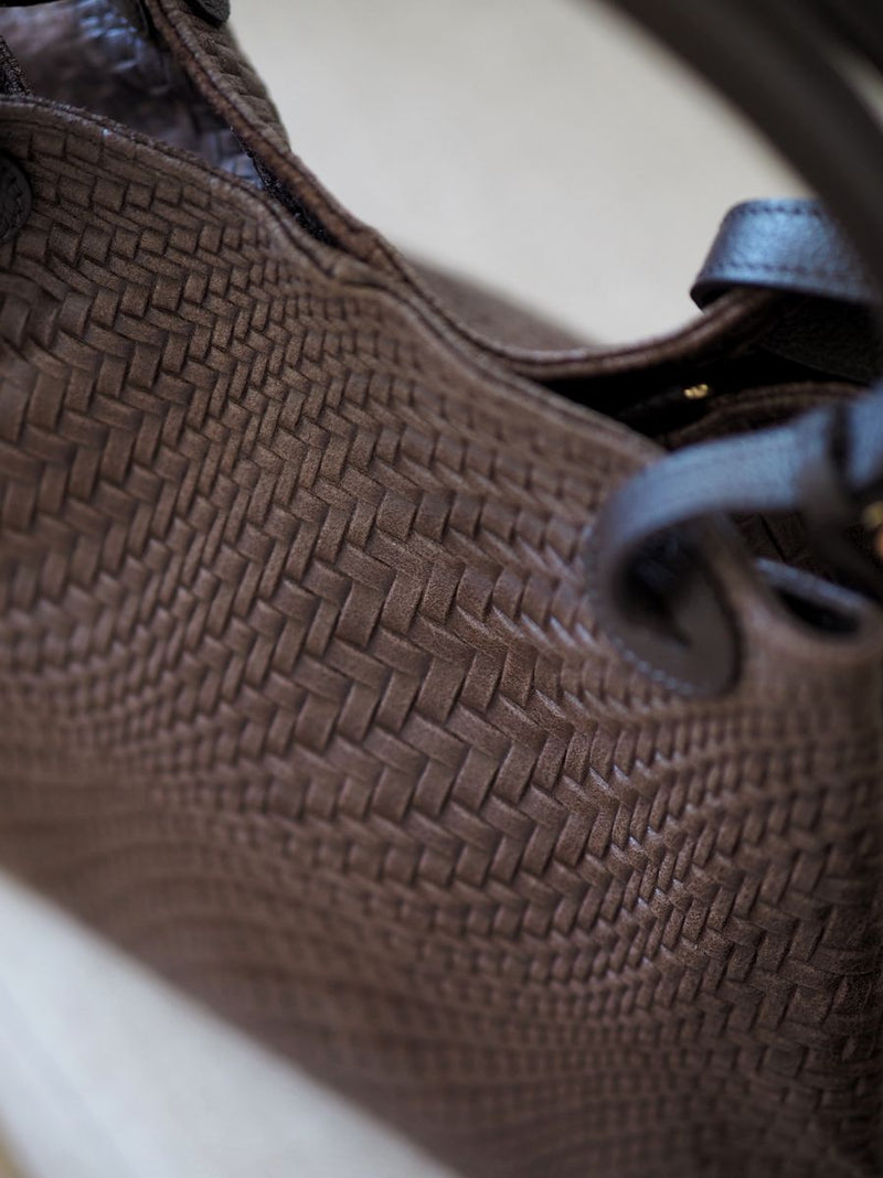 Stor Flettet SkinnVeske Brun