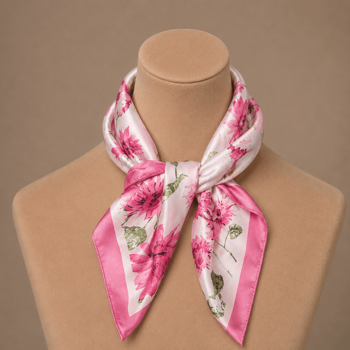 Skjerf Diz, Lite Rosa Kant Grønn Blomst