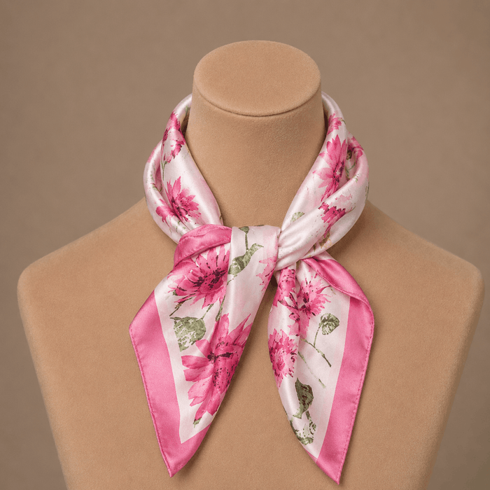 Skjerf Diz, Lite Rosa Kant Grønn Blomst