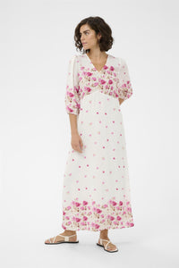 KArosine Long Dress White Rose