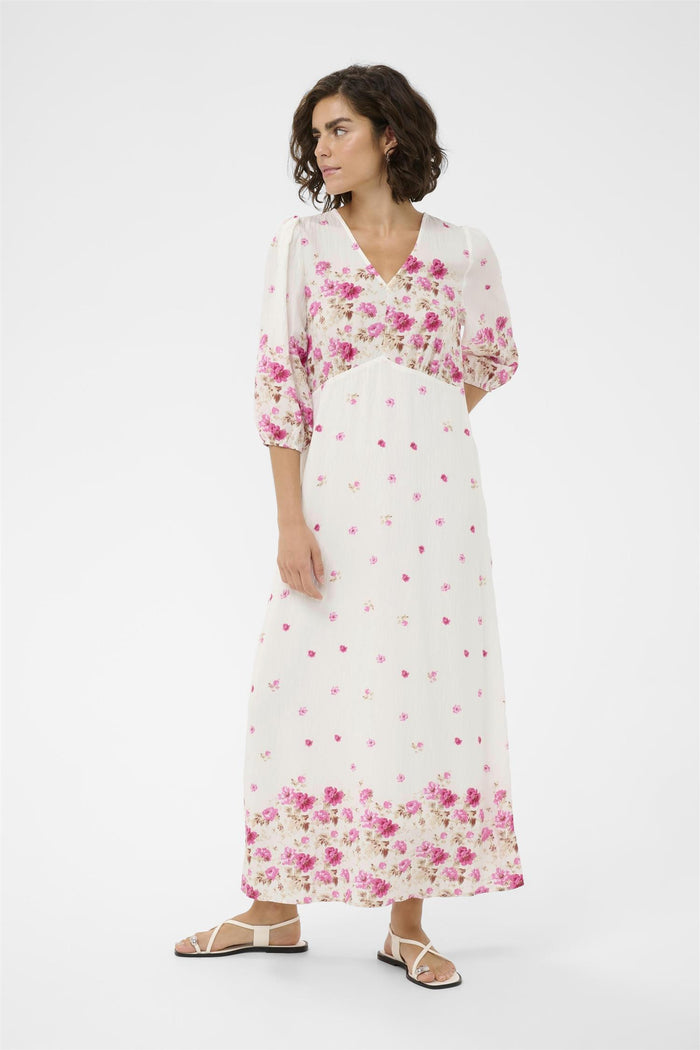 KArosine Long Dress White Rose