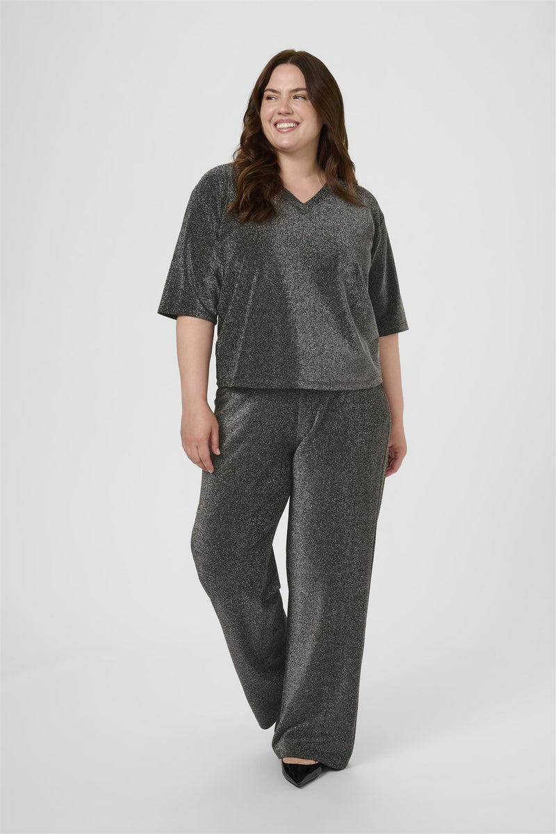 KCriana V-Neck T-Shirt Grey Melange