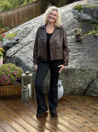 Short Leather Trenchcoat Espresso