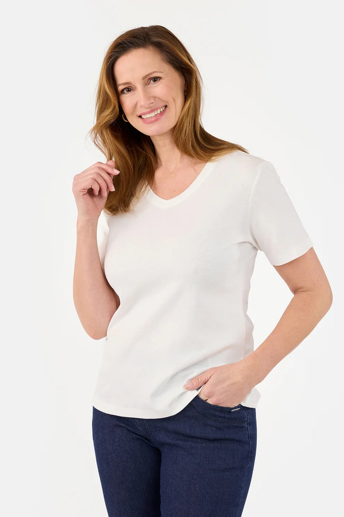 T-skjorte Basic Bomull Offwhite