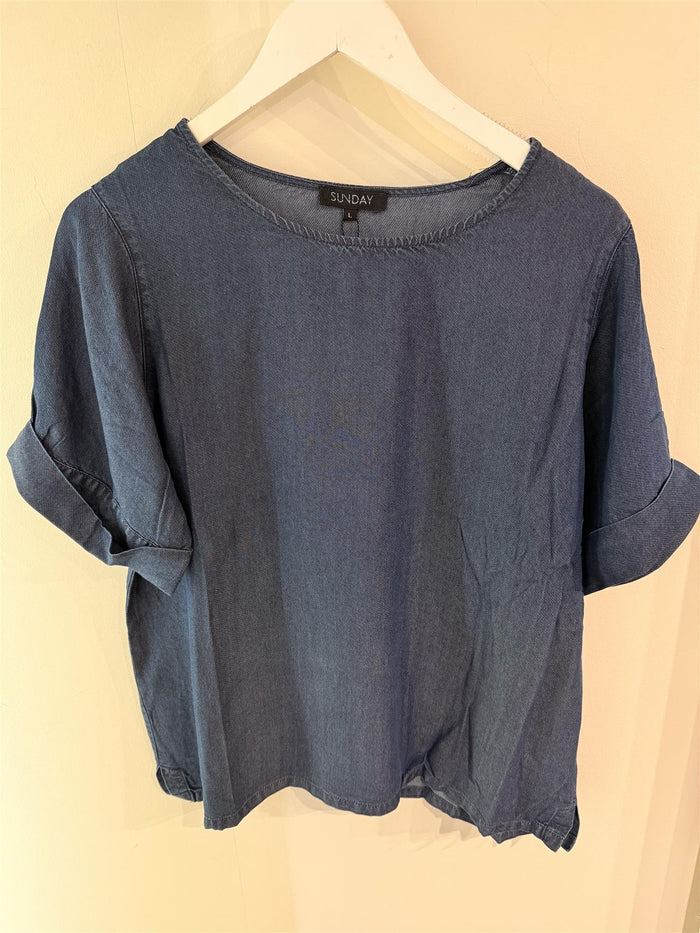 Bluse Lyocell Dyp Kobolt