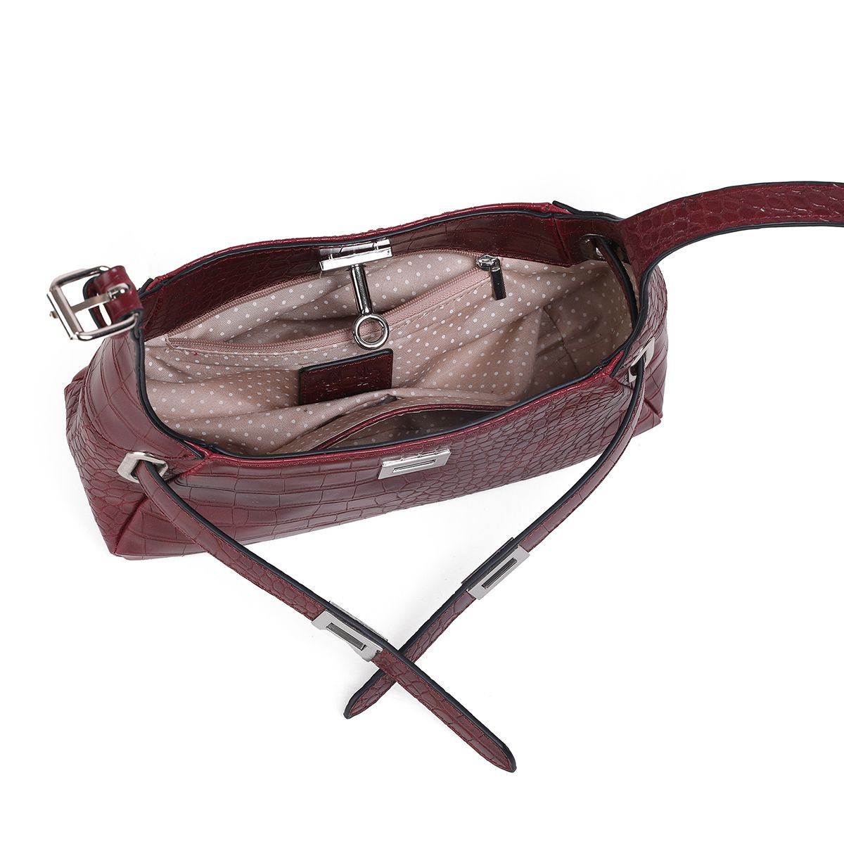 Veske Gabrielle Clutch Bordeaux Croco