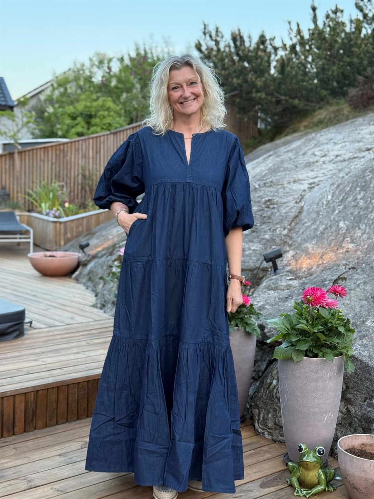Kjole Charlotte Denim Lang