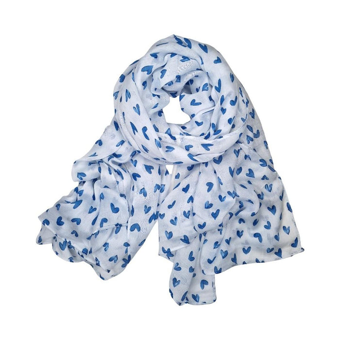 Skjerf Hjerter Blå