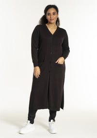 Helsinki Cardigan, FOOTLONG Dark Brown