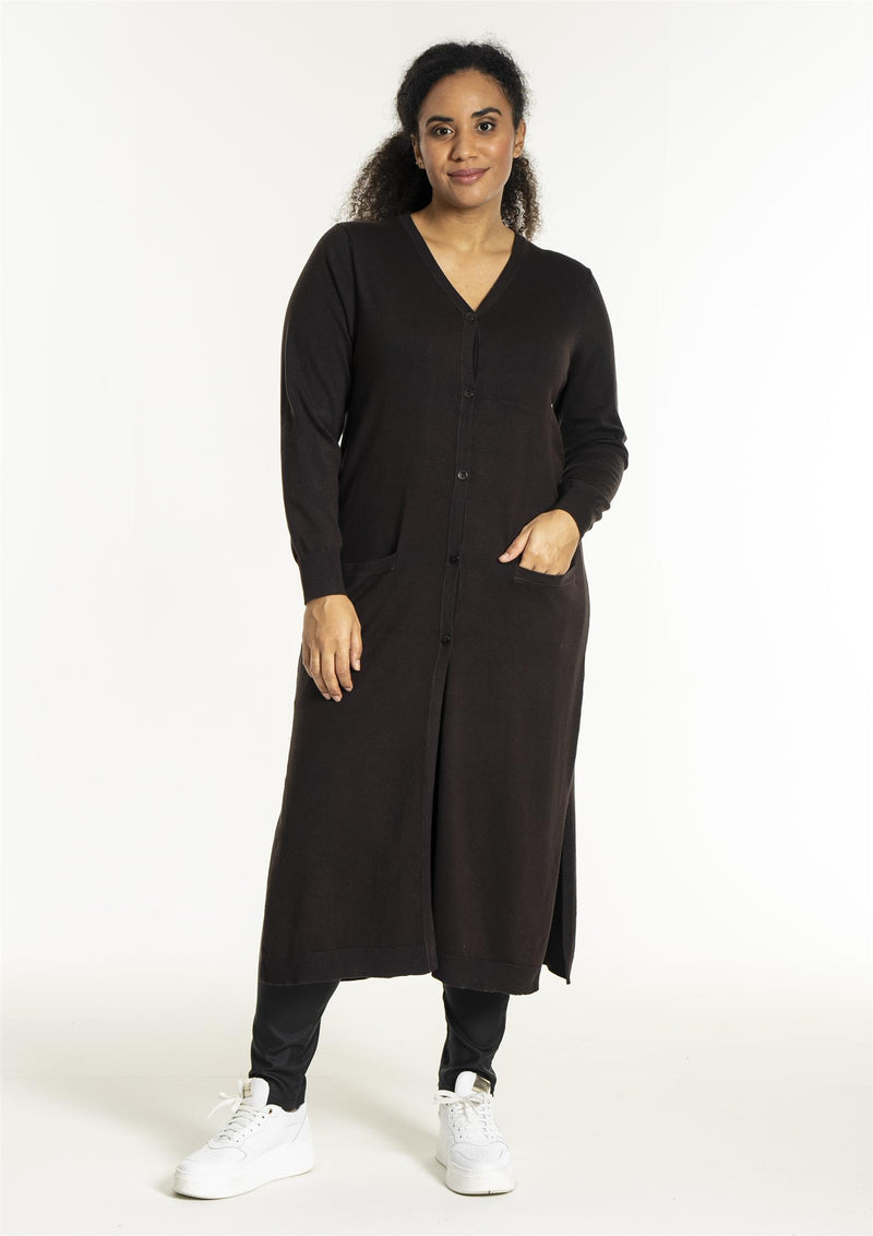 Helsinki Cardigan, FOOTLONG Dark Brown