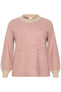 KCVerina Knit Pullover Grey Melage/pink