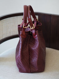 Stor Flettet SkinnVeske Bordeaux