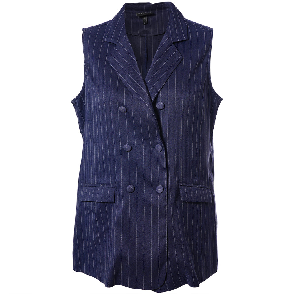 SNaia Vest Blue-White Pinstripe