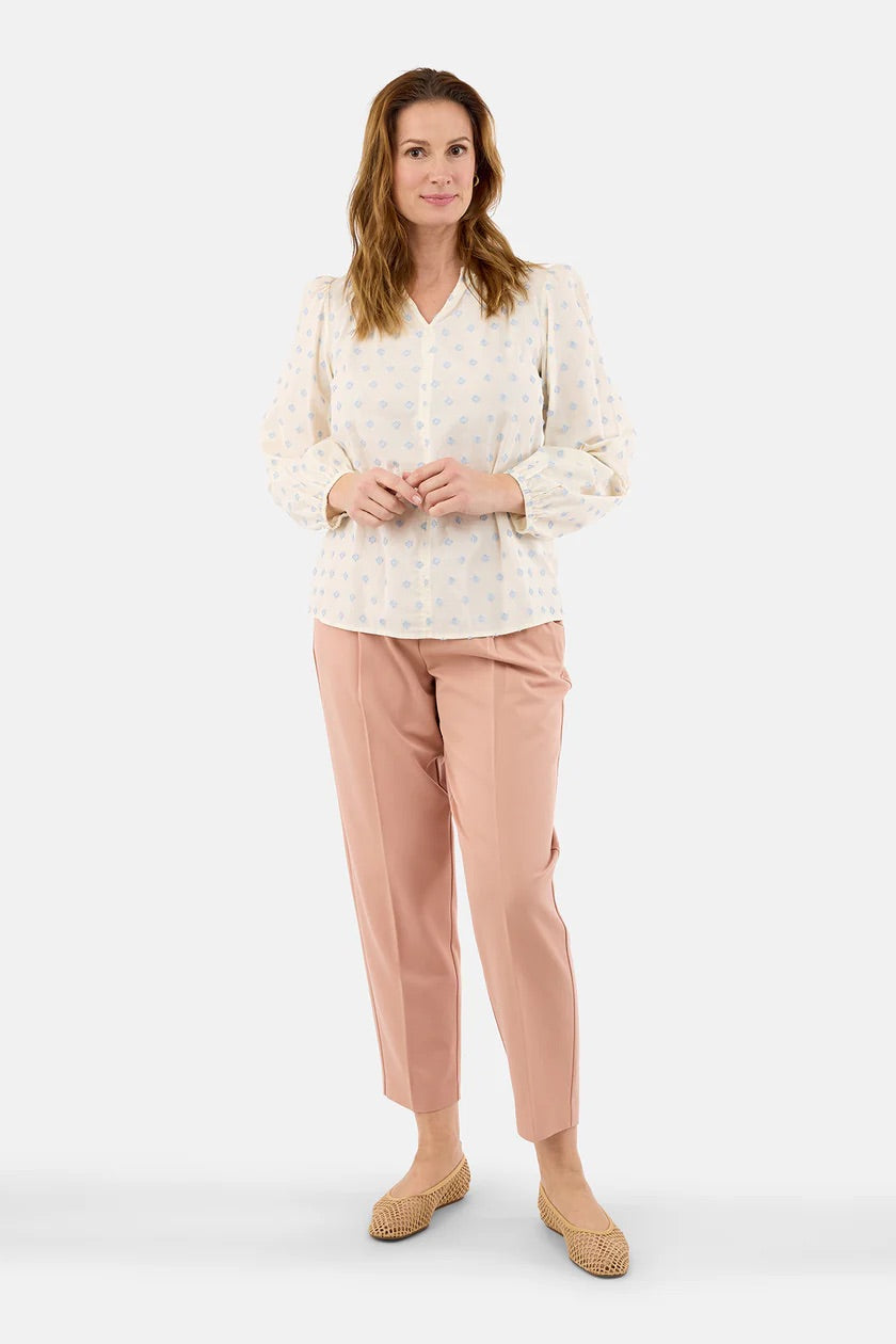 Bluse Offwhite/Blå