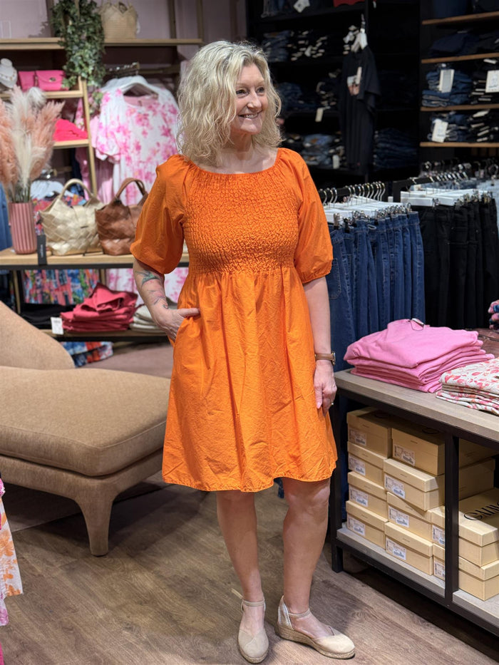 Kjole Alba Kort, Orange