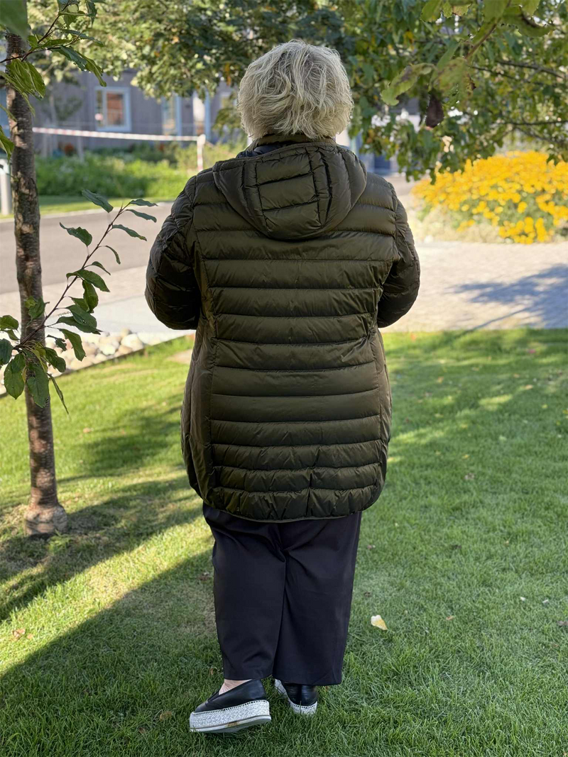 Dunjakke Mørk Oliven