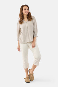 Bluse Stripe Sand