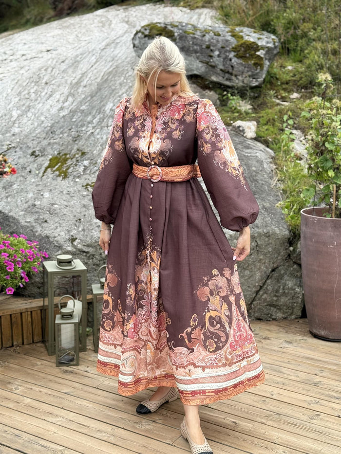 Kjole Lang Paisley Choco