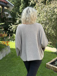Genser Rund hals Rille Sand