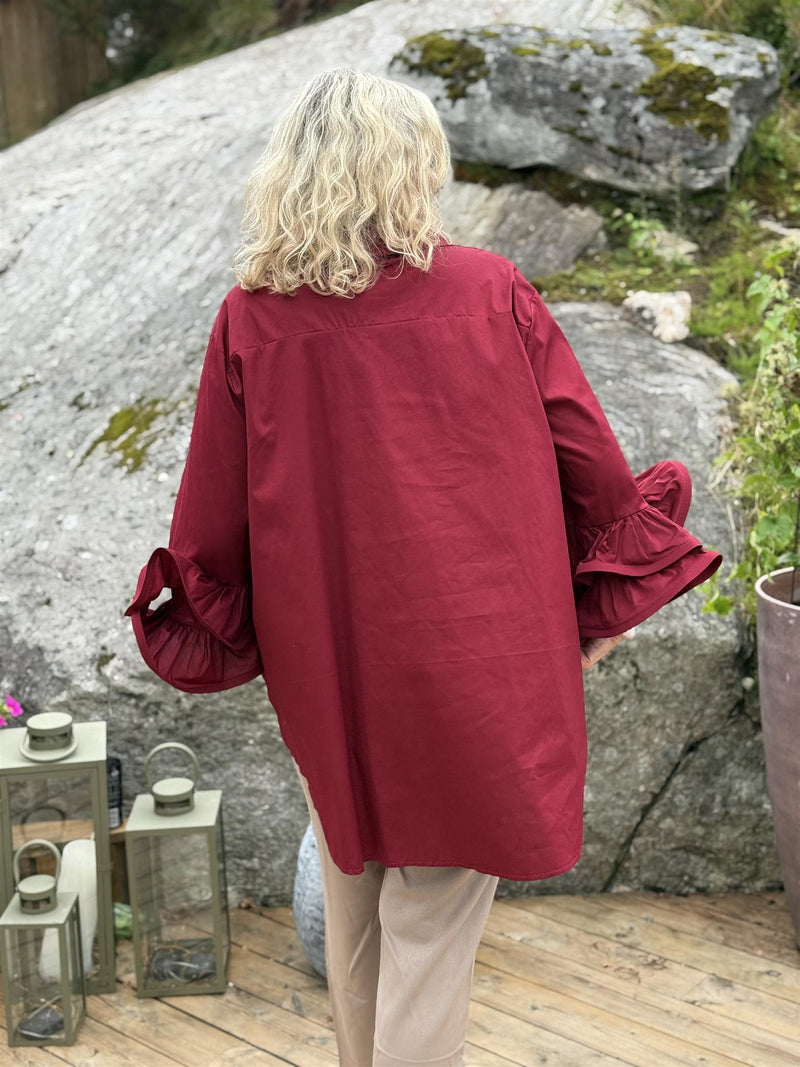 Skjorte Poplin Bordeaux