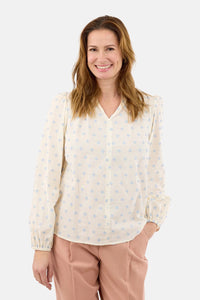 Bluse Offwhite/Blå