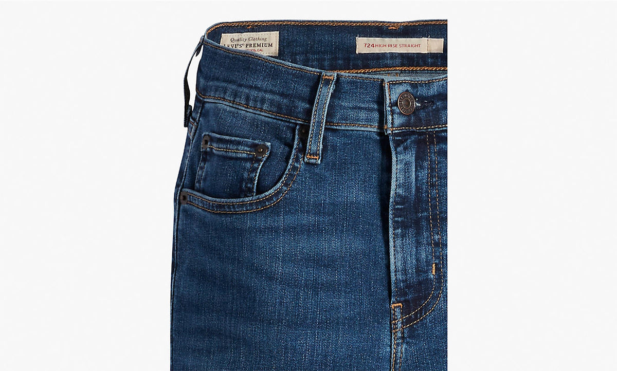 Levis 724 High Rise Straight Blue Wave Dark