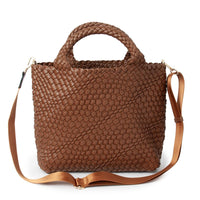 BILLIE flettet håndveske - Cognac