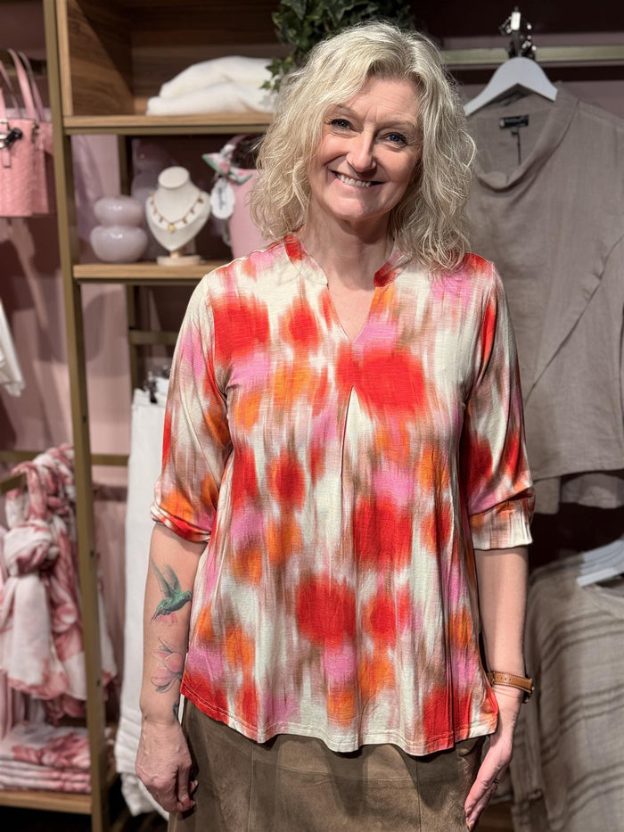 Bluse 3/4 Sleeve Tomato Beige