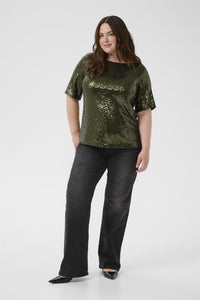 KCmirana Sequin Blouse Ivy Green